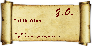 Gulik Olga névjegykártya